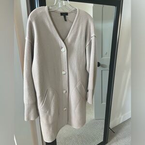 Rag & Bone cashmere cardigan long oversized small oatmeal neutral shade